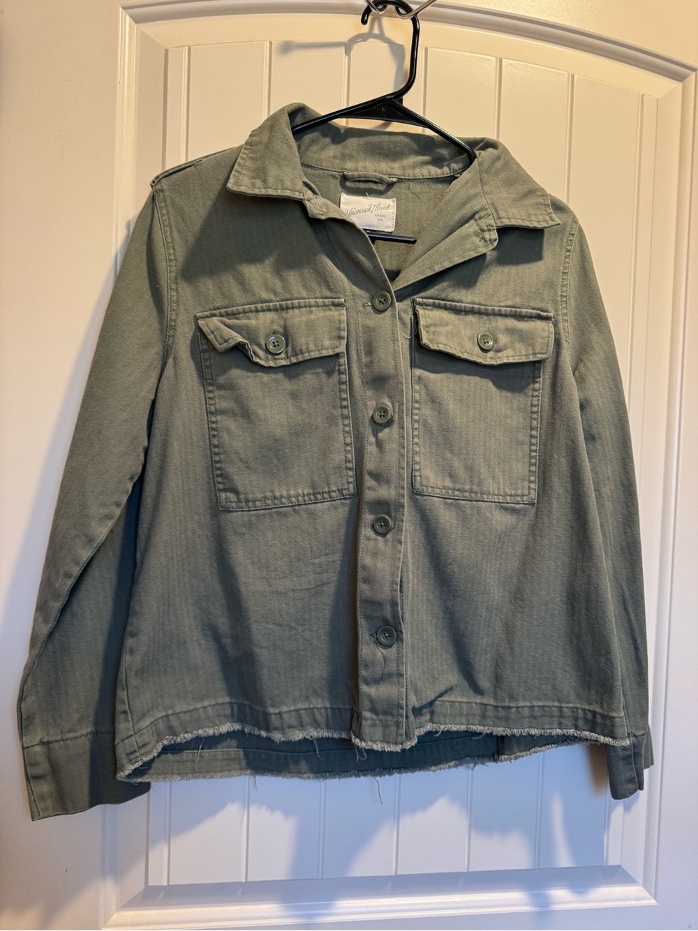 Universal Thread Olive Utility Jacket with Flap Pockets